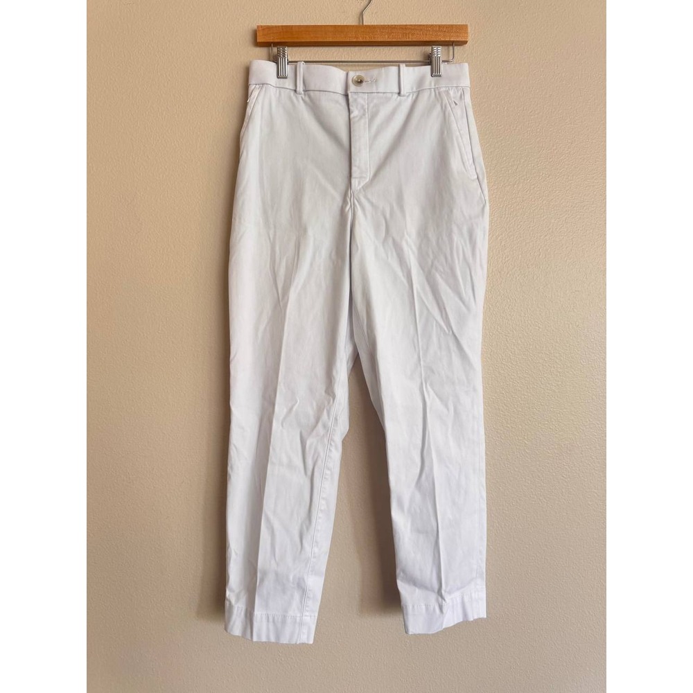 Spanx Stretch Twill Ankle Pants M White High Waist Minimalist Clean Girl Preppy